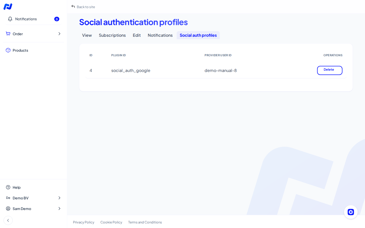 Linked accounts